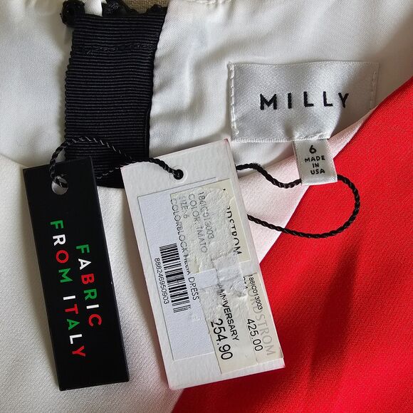 NWT Milly Colorblock Helix Sleeveless Sheath Dress Size 6 - Picture 3 of 6